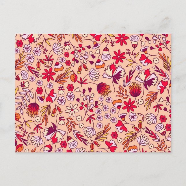 Cartão Postal Padrão de flor (Frente)