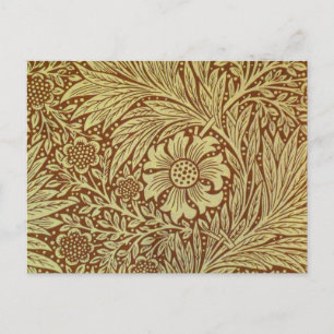 Cartão Postal Padrão de Flor Antiga Marigold de William Morris