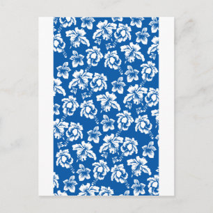 Cartão Postal Padrão de Flor Azul Hawiian