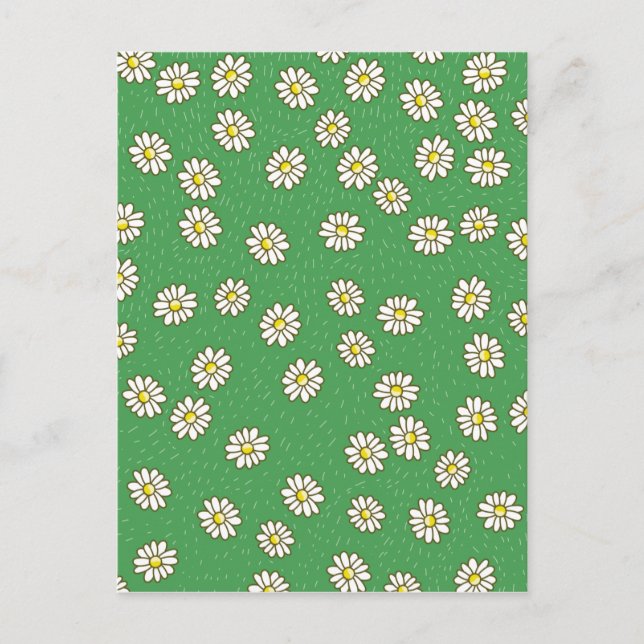 Cartão Postal Padrão de flor de margarida (Frente)
