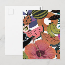 Cartão Postal Padrão de flor tropical