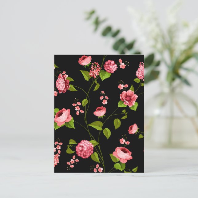 Cartão Postal Padrão de Flores 18 (Em pé/Frente)