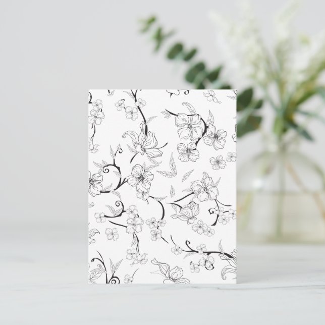 Cartão Postal Padrão de Flores Assustadoras 7 (Em pé/Frente)