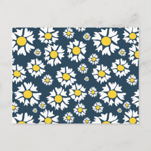 Cartão Postal Padrão de flores de chamomila
