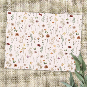 Cartão Postal Padrão de flores silvestres florais bonitas aquare
