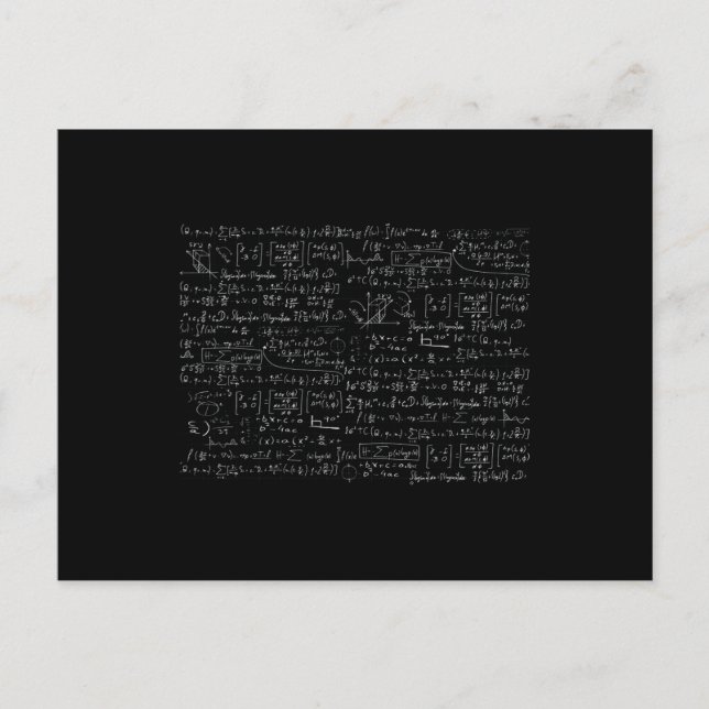 Cartão Postal Padrão de Fórmulas de Matemática (Frente)