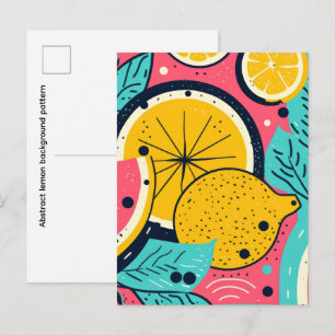 Cartão Postal Padrão de fundo de limão abstrato
