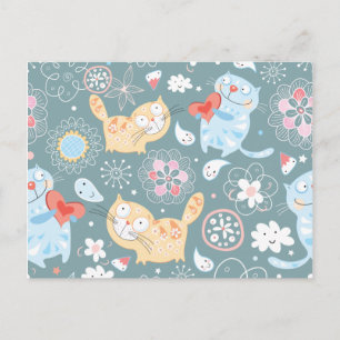 Cartão Postal Padrão de Gatinho Três