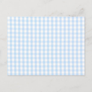 Cartão Postal Padrão de gingham azul claro