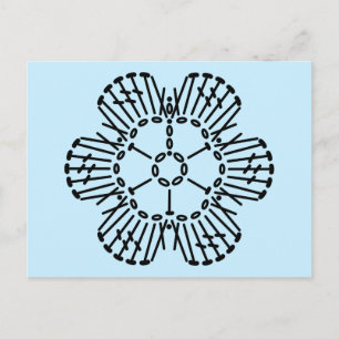 Cartão Postal Padrão de Gráfico de Crochet de Flor - Fundo Perso