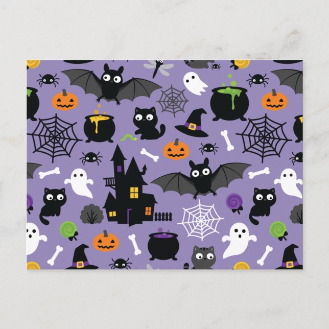Cartão Postal Padrão de Halloween (Frente)