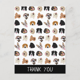 Cartão Postal Padrão de Ilustração da Face de Cachorro Bonito