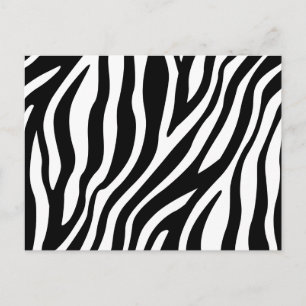 Cartão Postal Padrão De Impressão De Zebra Preta E White Strip