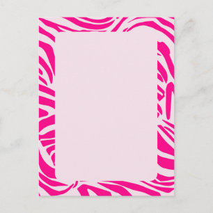 Cartão Postal Padrão de Impressão de Zebra Rosa