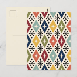 Cartão Postal Padrão de Inicialização Moderna do meio século