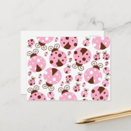 Cartão Postal Padrão De Joaninhas, Joaninhas Fofas, Joaninhas Co