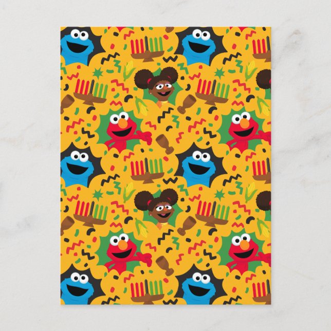 Cartão Postal Padrão de Kwanzaa da Sesame Street (Frente)