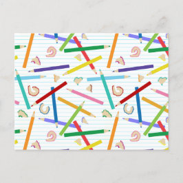 Cartão Postal Padrão de Lápis Colorido
