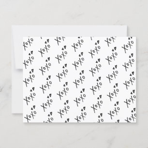 Cartão Postal Padrão de Letra Desenhada Mão "XOXO"