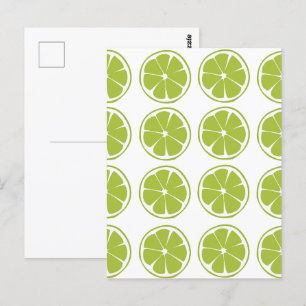 Cartão Postal Padrão de Lima Verde Fruta Limeira