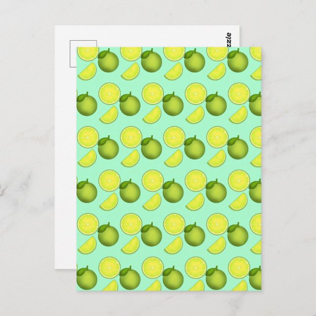 Cartão Postal Padrão de Limão Verde (Frente/Verso)