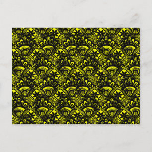 Cartão Postal Padrão de local do Damasco preto amarelo-vivo lega