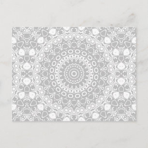 Cartão Postal Padrão de Mandala Prateada Elegante