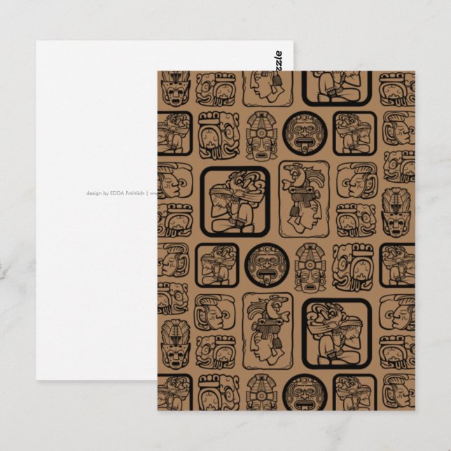 Cartão Postal Padrão de máscara antiga 1 da MAYA tribal (Frente/Verso)