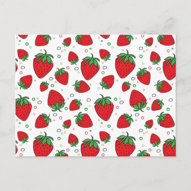 Cartão Postal Padrão de morango (Frente)