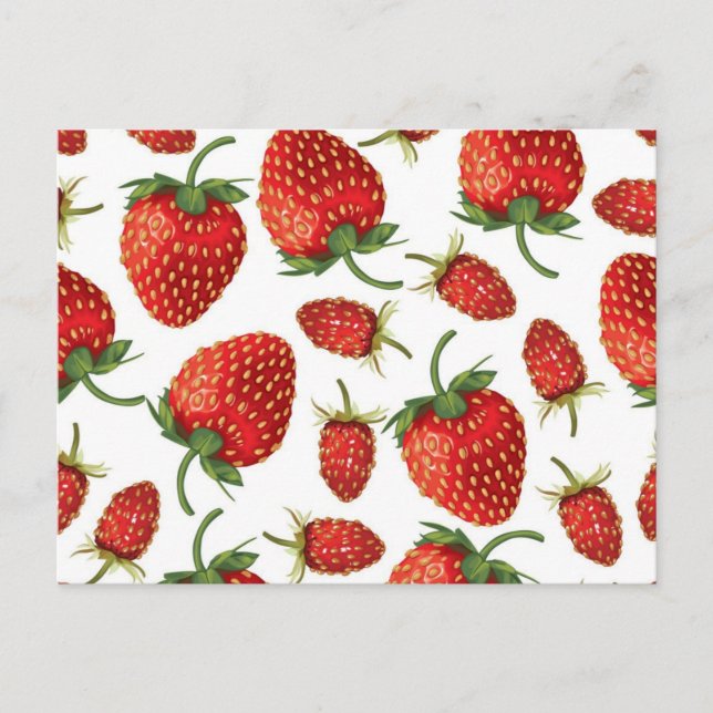Cartão Postal Padrão de morango (Frente)