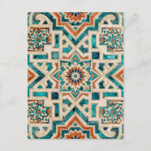 Cartão Postal Padrão de Mosaico Marroquino