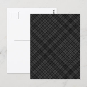 Cartão Postal Padrão de Natal de inverno xadrez tartan preto e b