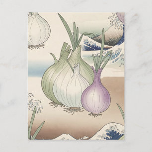 Cartão Postal Padrão de Onda de Cebola Ukiyo-e