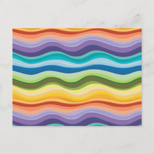 Cartão Postal Padrão de Ondulações Multicoloridas 2