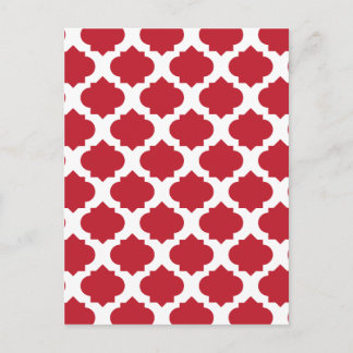 Cartão Postal Padrão de Ornamentado Vermelho