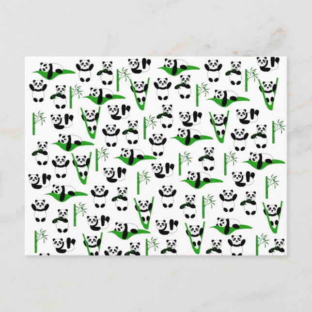 Cartão Postal Padrão de pandas engraçado (Frente)
