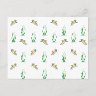 Cartão Postal Padrão de Pássaros e Neves do Primeiro Primavera R