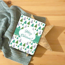 Cartão Postal Padrão de Pastel de Aquarela de Árvore de Natal Fe