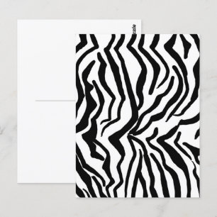 Cartão Postal Padrão de Pelagem da Pele Preta e Branca da Zebra