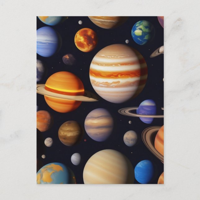 Cartão Postal Padrão de Planetas (Frente)