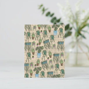 Cartão Postal Padrão de plantas potes