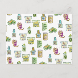 Cartão Postal Padrão de poção da bruxa duplo
