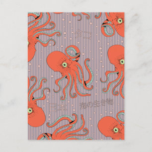 Cartão Postal Padrão de polvo japonês