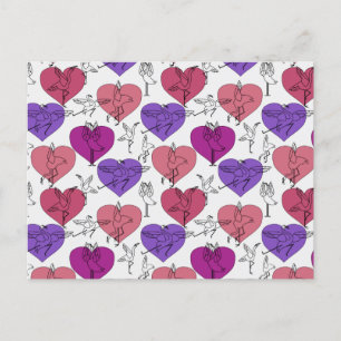 Cartão Postal Padrão de poses de ioga   Ioga sem costura 4