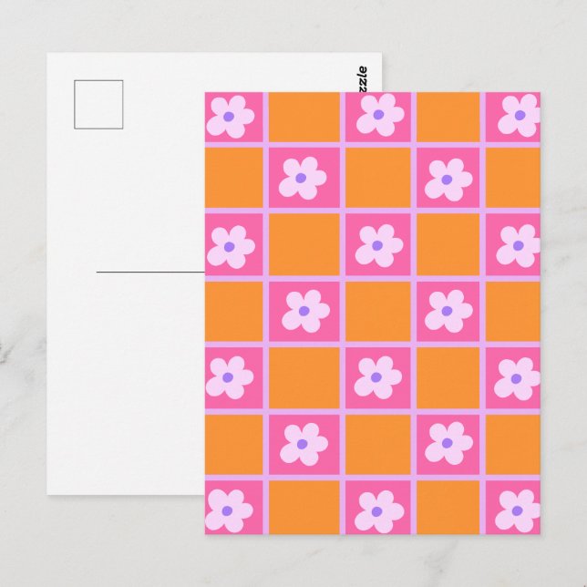 Cartão Postal Padrão De Quadro De Verificação Retroativo Em Lara (Frente/Verso)