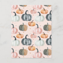 padrão de queda de abóbora de aquarela