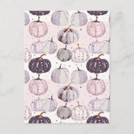 Cartão Postal padrão de queda de abóbora de aquarela