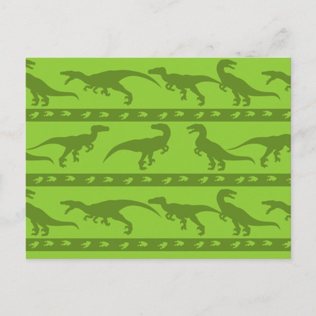 Cartão Postal Padrão de Raptor Verde (Frente)