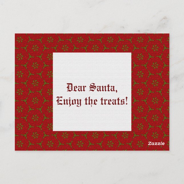 Cartão Postal Padrão de rendas de Natal (Verso)