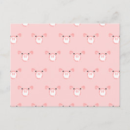 Cartão Postal Padrão de repetição da face rosa-rosa